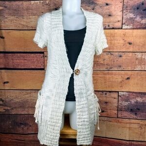 🍄3/50$🍄 ELEMENT short sleeved knitted cardigan short sleeve sweater size small